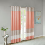 Polyoni Pintuck Curtain Panel with Pintuck Detailing - Warm Color Block