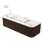60-Inch Wall Mounted Bathroom Vanity with Carrara Finish - Plywood