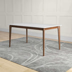 Rectangular Modern Dining Table with Solid Wood Construction – Dark Brown or White