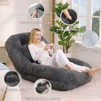 5-Position Adjustable Floor Chair with Plush Upholstery - Neutral