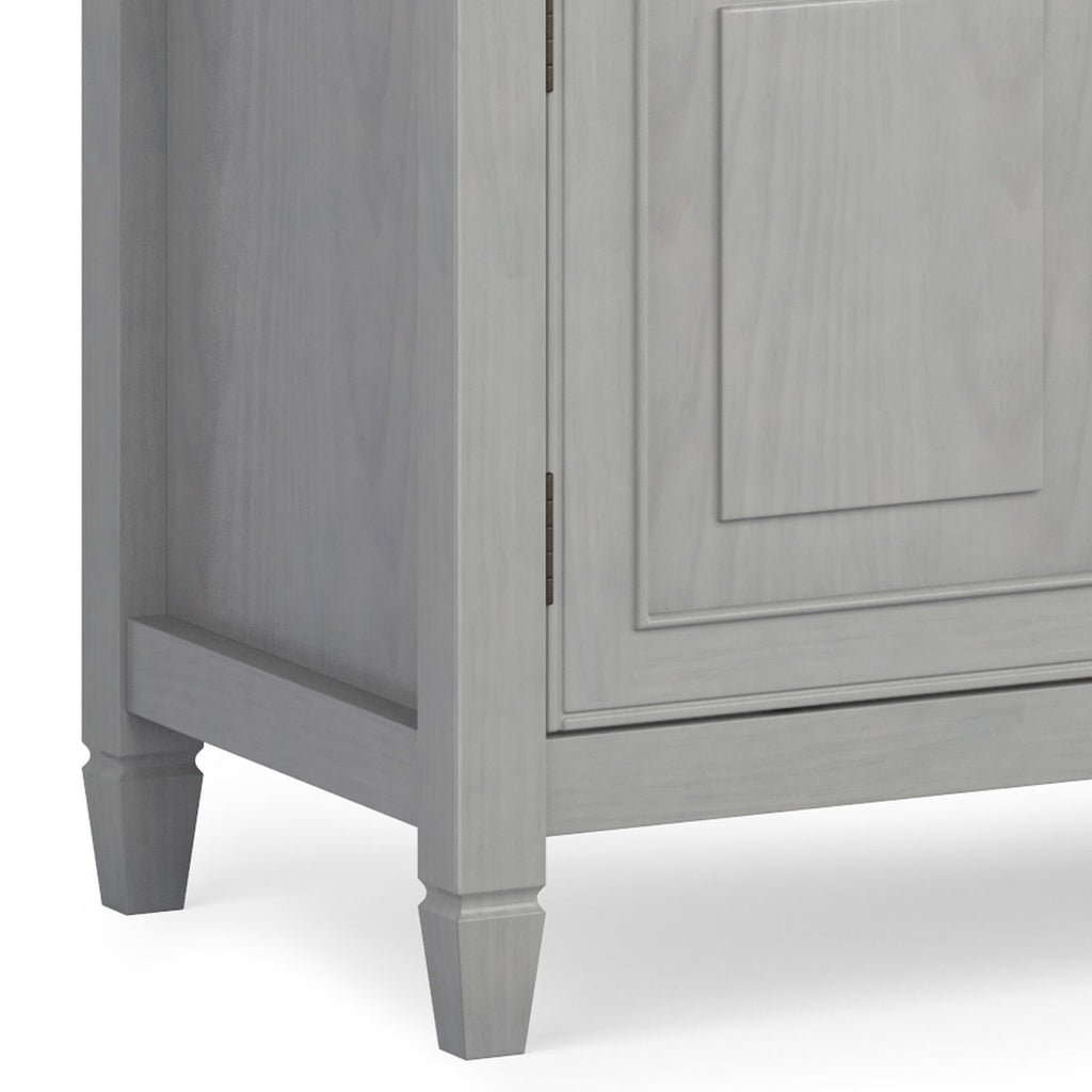 Wide Solid Wood TV Stand with Ample Storage - Dark Brown, White, Gray