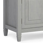 Wide Solid Wood TV Stand with Ample Storage - Dark Brown, White, Gray