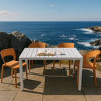 Modern Outdoor 4 Piece Dining Set with Ergonomic Chairs - Green or Orange