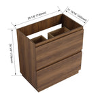 Modern Freestanding Bathroom Vanity Cabinet with Double Drawer - Light Brown or Dark Brown