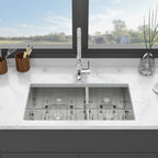 Modern Double Bowl Undermount Sink with 10" Deep Basins - Gray