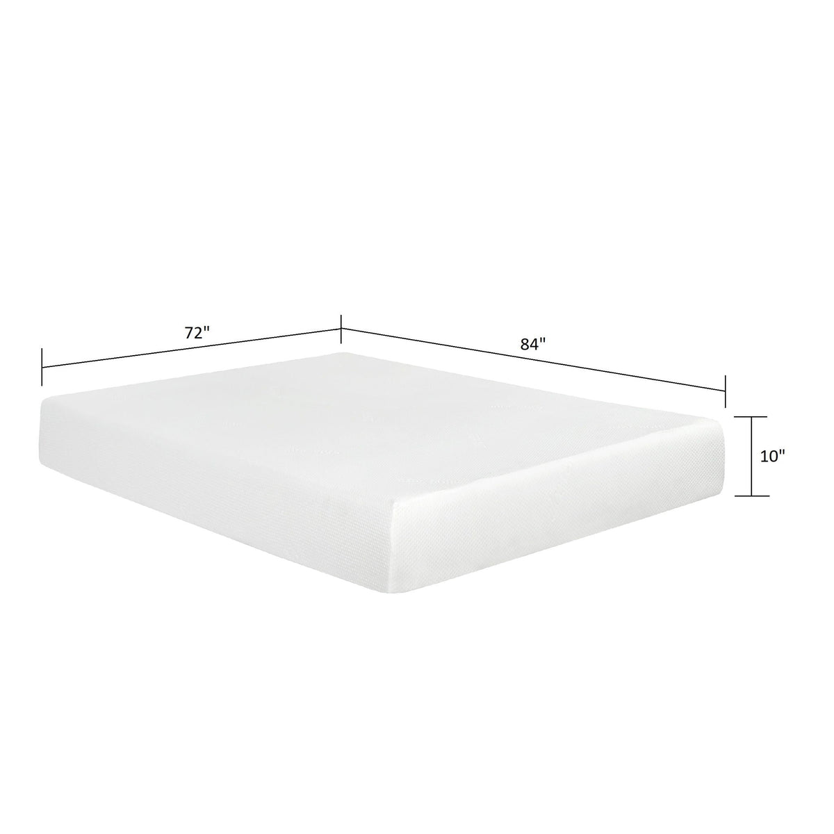 10" Plush Gel Memory Foam Mattress with Cooling Technology - White