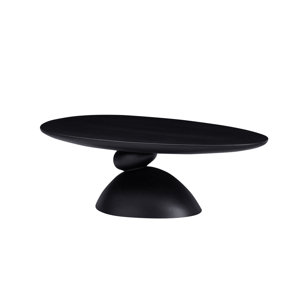 Lucky Stone Shaped Table with Sculptural Base – White, Black, or Gray