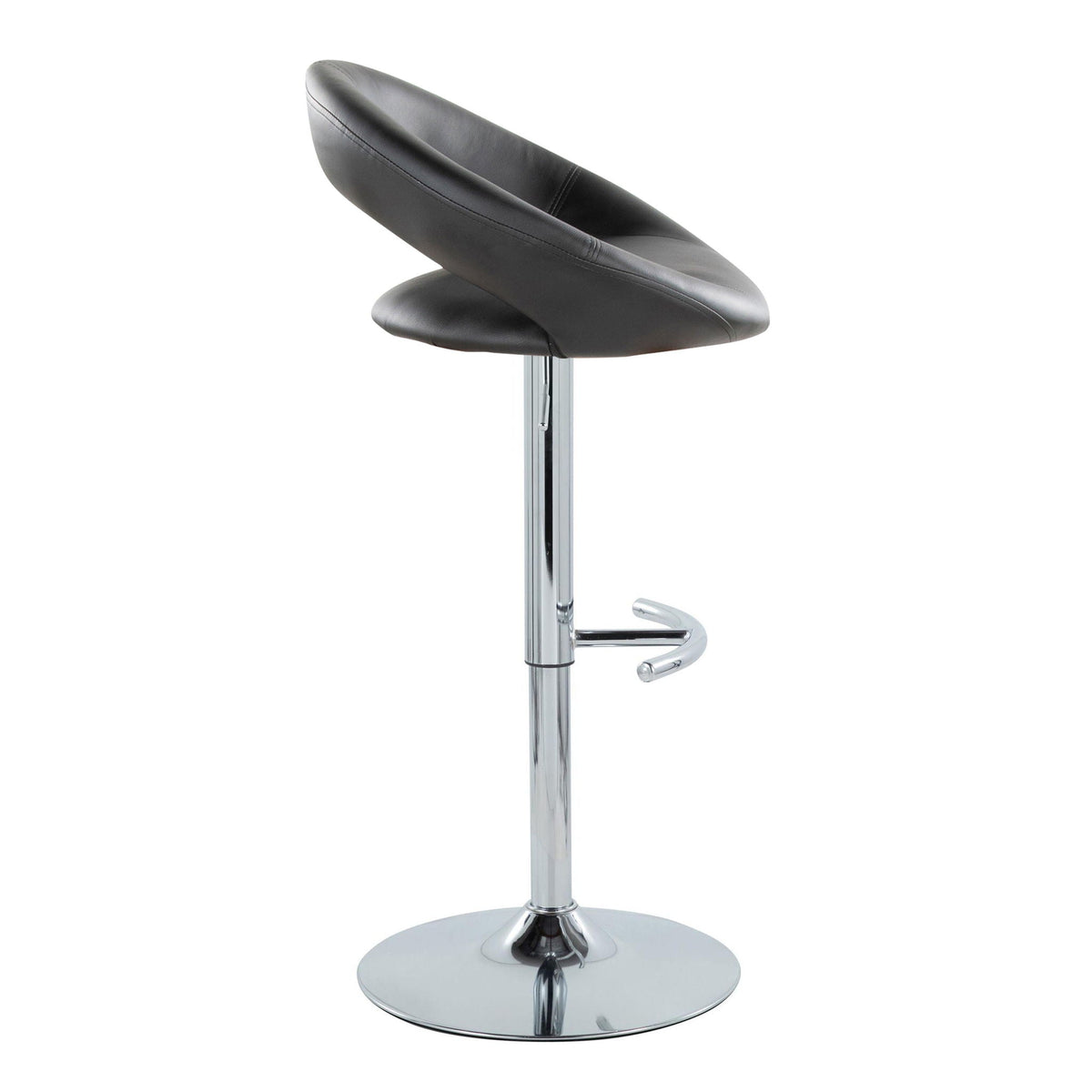 Contemporary Adjustable Barstool Set with Swivel and Rounded T Footrest - White or Black