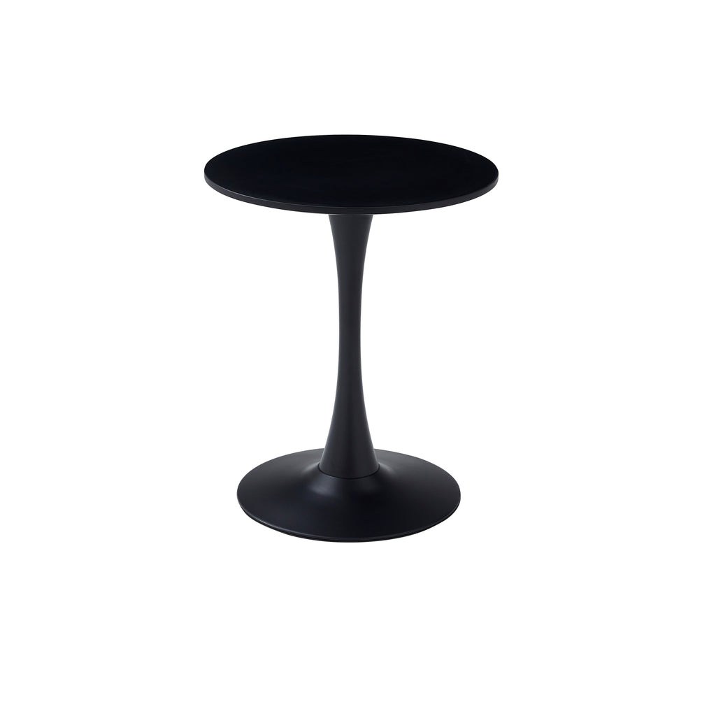 Black Round Dining Table with MDF Top and Matte Iron Base - Black