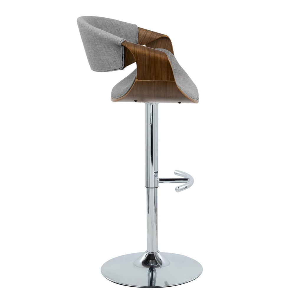 Mid Century Modern Adjustable Barstool Set with Swivel and Footrest - Multiple Colors