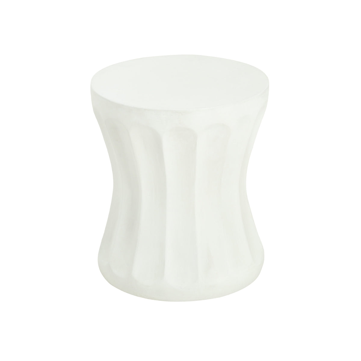 Antique White Concrete Outdoor Side Table with Weather-Resistant Durability