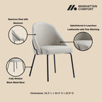 Modern Vegan Upholstered Dining Chair with High-Density Foam - Beige, Gray, or White