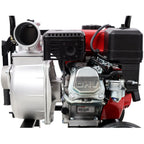 Gas Engine Powered Water Pump with Wheels and Handle – Black/Red