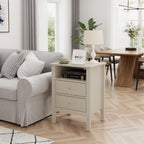 Fluted Nightstand with 2 Drawers and Soft-Close Slides - Multiple Colors