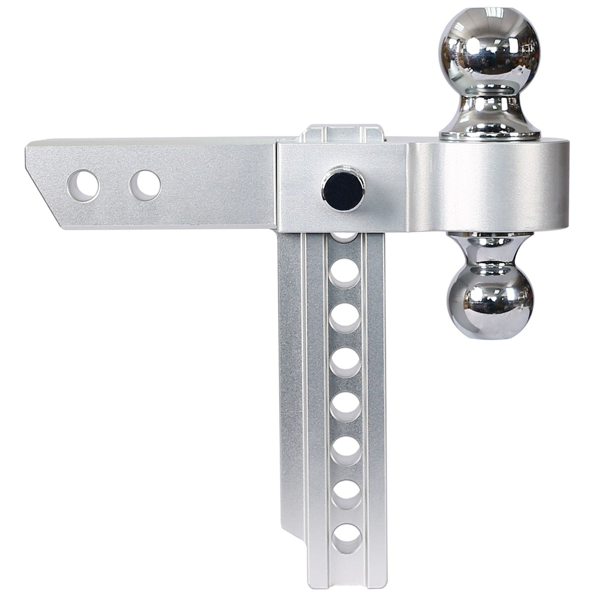 Aluminum Adjustable Trailer Drop Hitch with 8" Drop - Silver