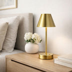 Rechargeable LED Table Lamp with Touch Switch - Gold or Pearl Silver