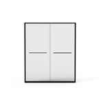 Double Sliding Shower Door with Tempered Glass - Matte Black