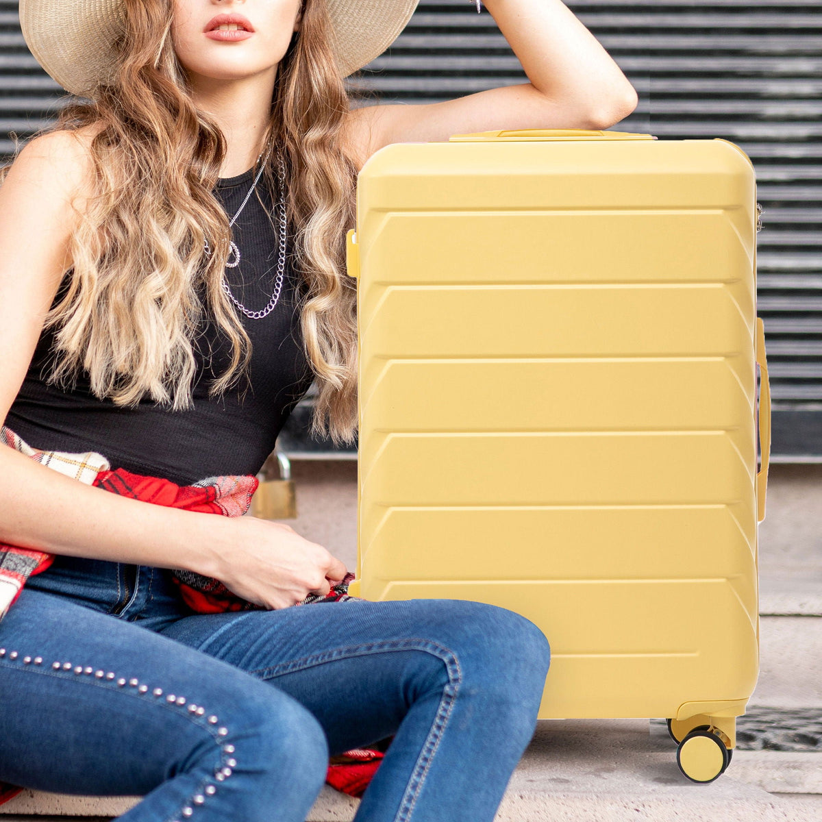 3 Pieces Set Spinner Wheel Luggage With Combination Lock
