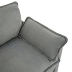 Modern Loveseat Sofa with Side Storage Pockets - Green, Beige, or Dark Gray