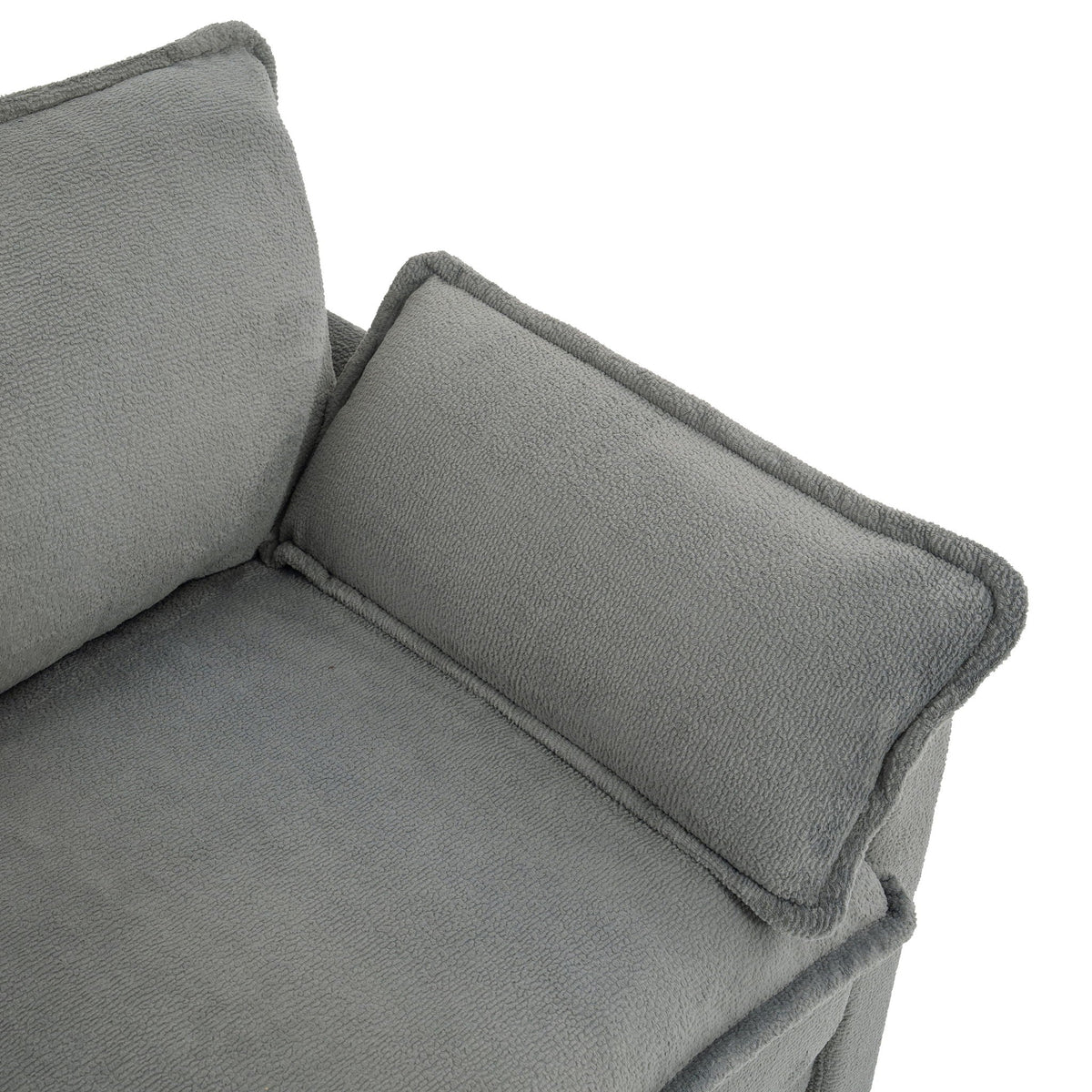 Modern Loveseat Sofa with Side Storage Pockets - Green, Beige, or Dark Gray