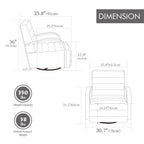 360° Swivel Accent Chair with Armrests - Beige or Dark Gray