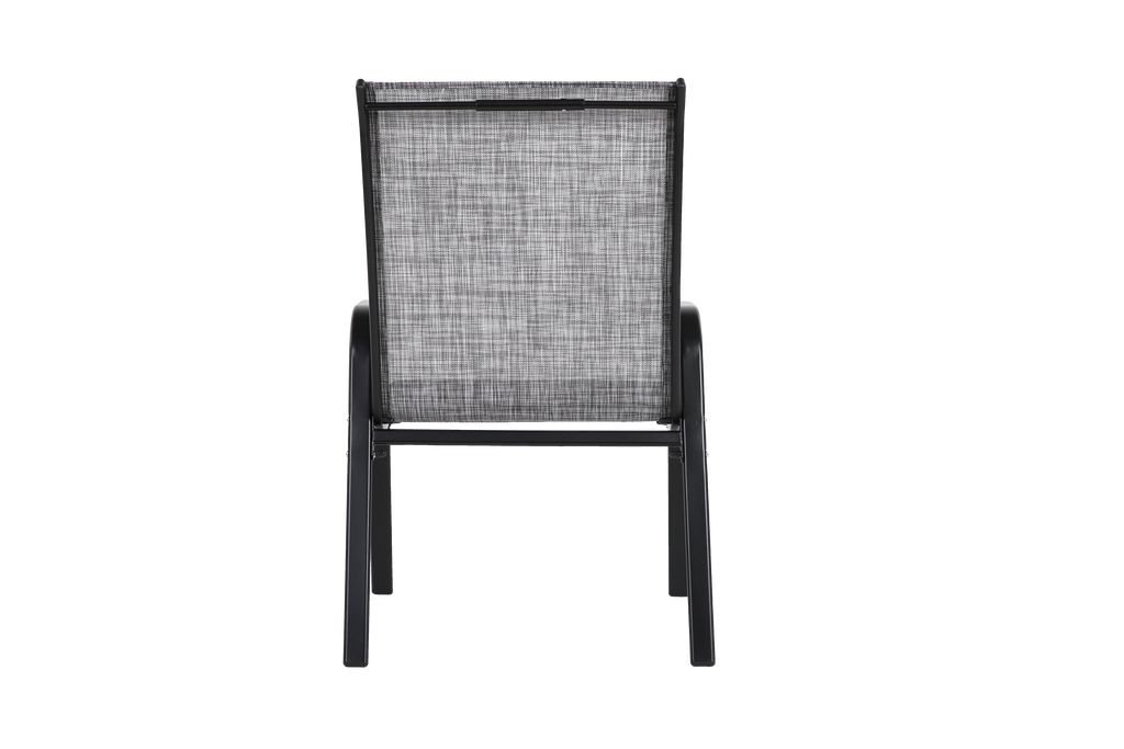 Breathable Textilene Patio Chairs with High Backrest - Grey (8 Piece Set)