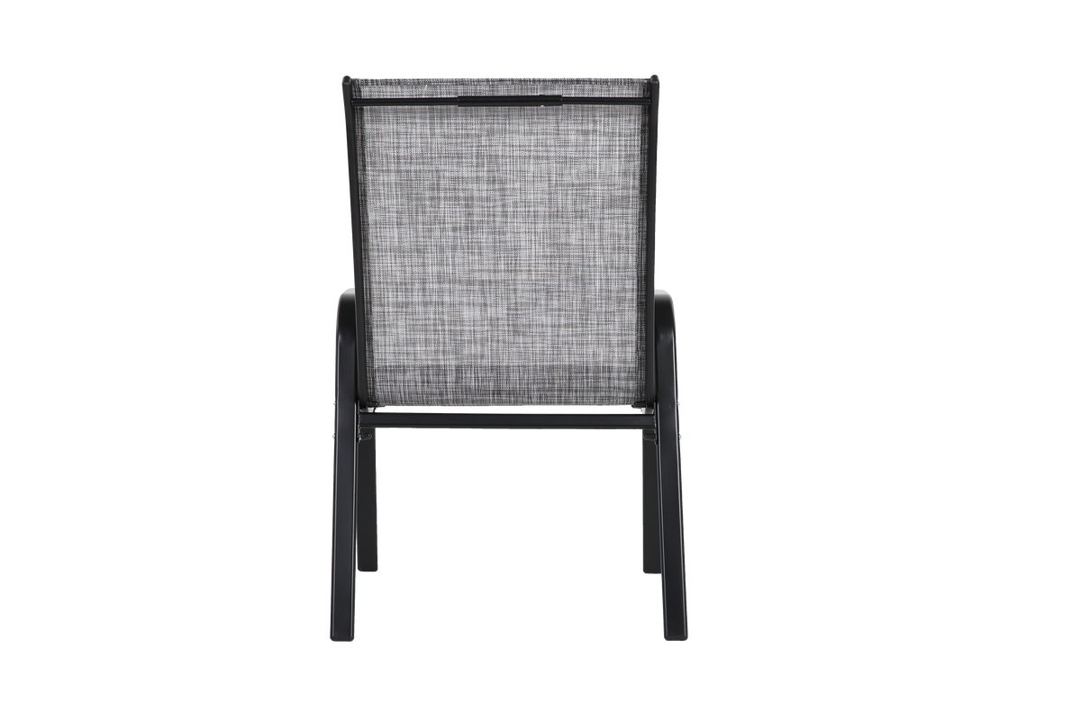 Grey Patio Chairs 4 Piece Set with Breathable Textilene Fabric - Grey