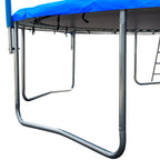 16ft Trampoline with Basketball Hoop and Double-Sided Cover - Blue