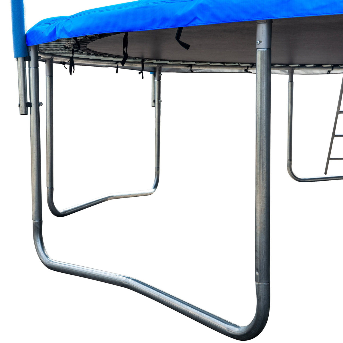 16ft Trampoline with Basketball Hoop and Double-Sided Cover - Blue