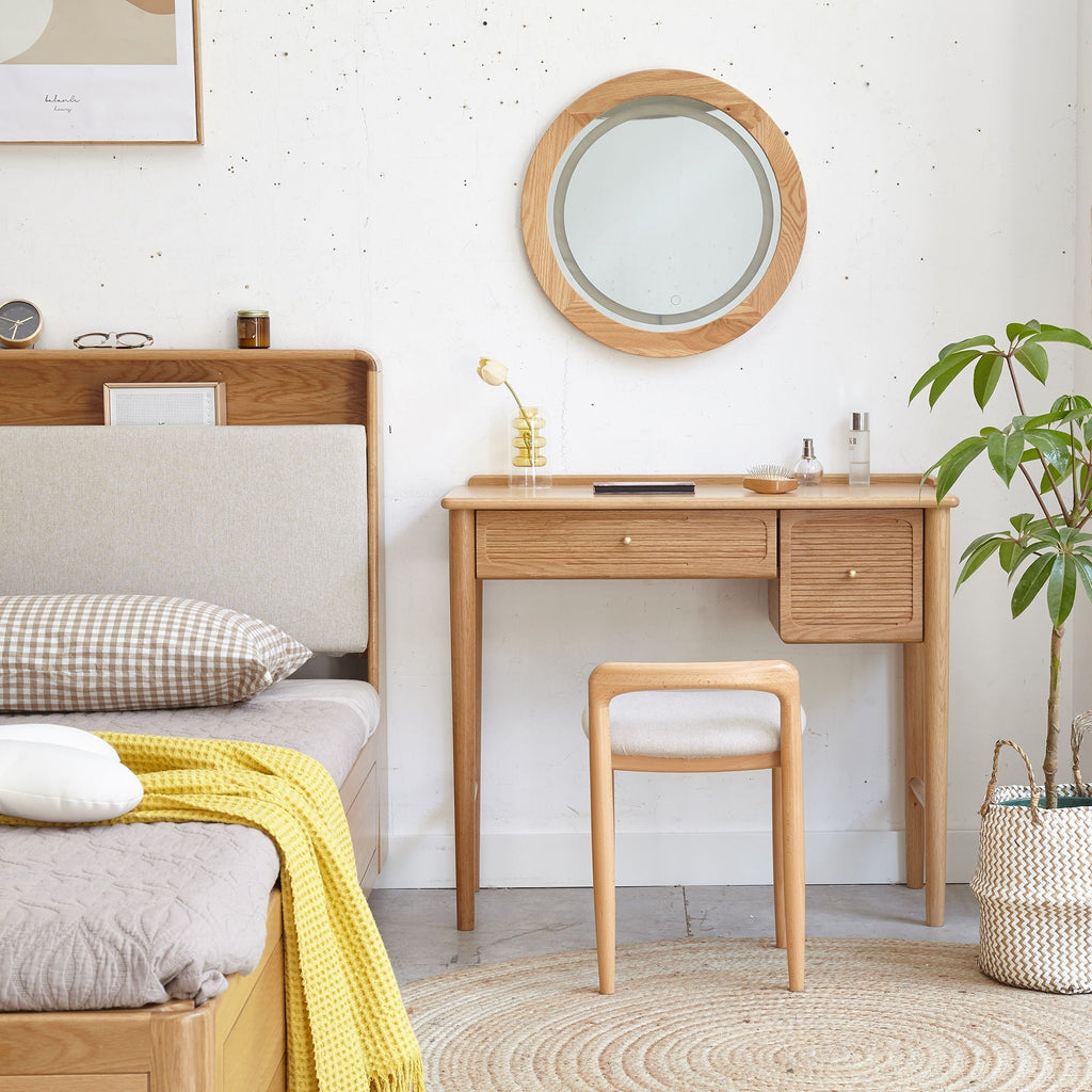 Bar Height Fabric Stool with Backless Design - Natural