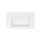 Modern Rectangular Vanity Top with Overflow – White