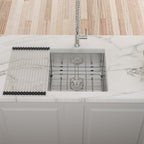 Modern Undermount Stainless Steel Kitchen Sink 16 Gauge, Deep Single Bowl - Gray