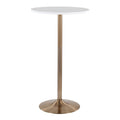 Pebble Adjustable Height Table with Metal Base and Wood Top - White or Black