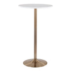 Pebble Adjustable Height Table with Metal Base and Wood Top - White or Black