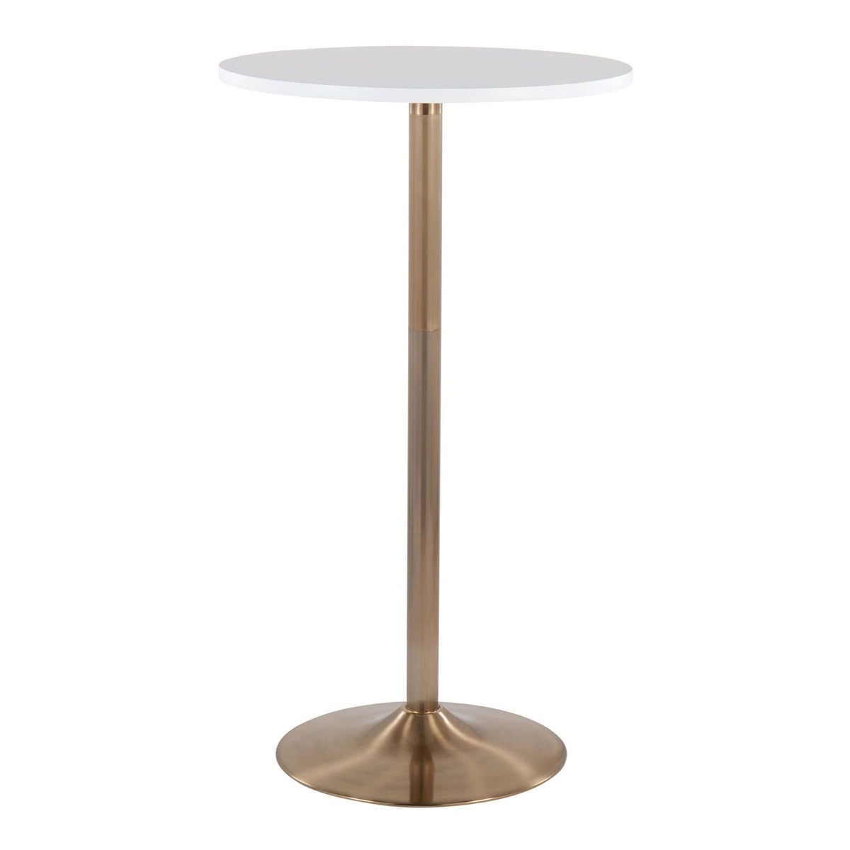 Pebble Adjustable Height Table with Metal Base and Wood Top - White or Black