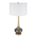 D15x29 Table Lamp with Glass Drum Shade – Aluminum Base