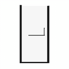 Matte Black Semi-Frameless Pivot Shower Door with Adjustable Width – 34"-35.2" x 72"