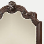 Mahogany Ornate Mirror with Beveled Glass - Mahogany