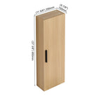 Tall Floating Bathroom Side Cabinet with Adjustable Shelving - Light Oak