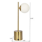 Modern Small Table Lamp with Globe Shade - Gold / White