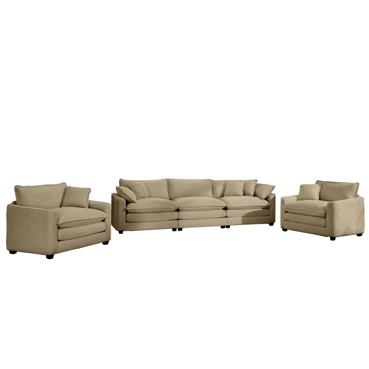 Oversized Deep-Seat Fabric Sofa & Chair Sets