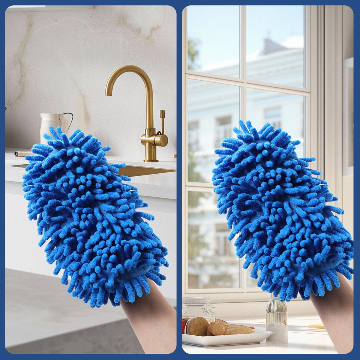 Microfiber Mop Slippers for Floor Cleaning, Machine Washable, 3 Pieces