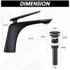 Single Hole Bathroom Sink Faucet with Pop-Up Drain
