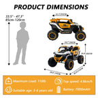 12V Kids Electric Truck Ride-On with Remote Control & Suspension - Yellow/White