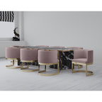 Aura Dining Chair with Brass Frame - Pink, Blue, or Beige
