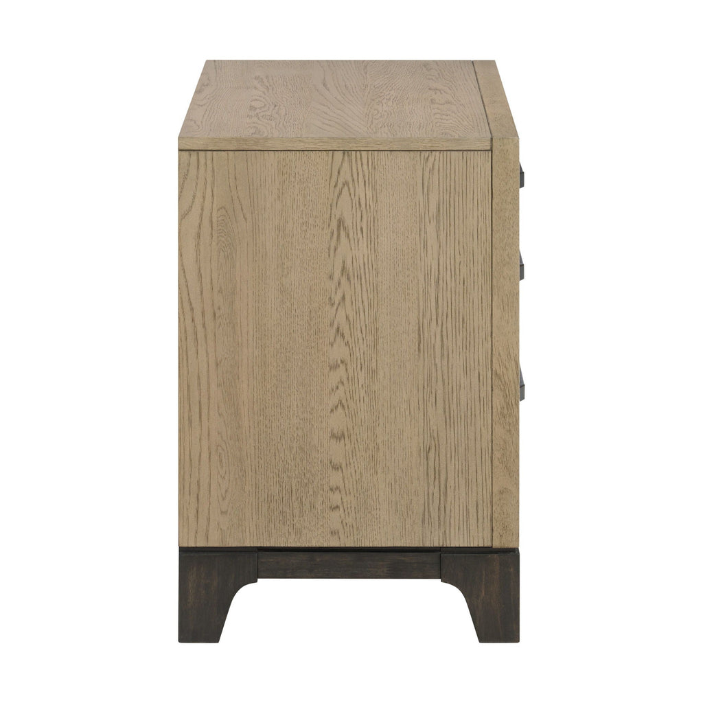 3 Drawer Nightstand with USB Charging Port - Brown