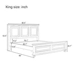 Pinewood Vintage Tall Headboard King Bed Frame with Classic Details - White