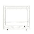 Twin Over Twin Metal Bunk Bed with Trundle - Black