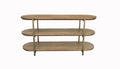 Light Brown Console Table with Open Storage Shelf - 60"