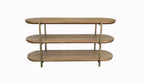 Light Brown Console Table with Open Storage Shelf - 60"